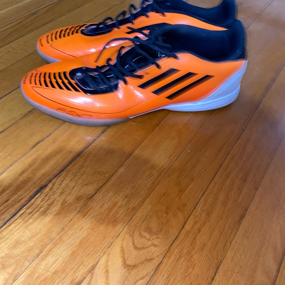 Adidas Bright Orange and Black Indoor Soccer Shoes